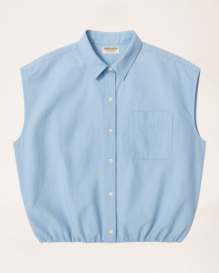 Kuyichi - Dilek Mouwloze Blouse - Sky Blue