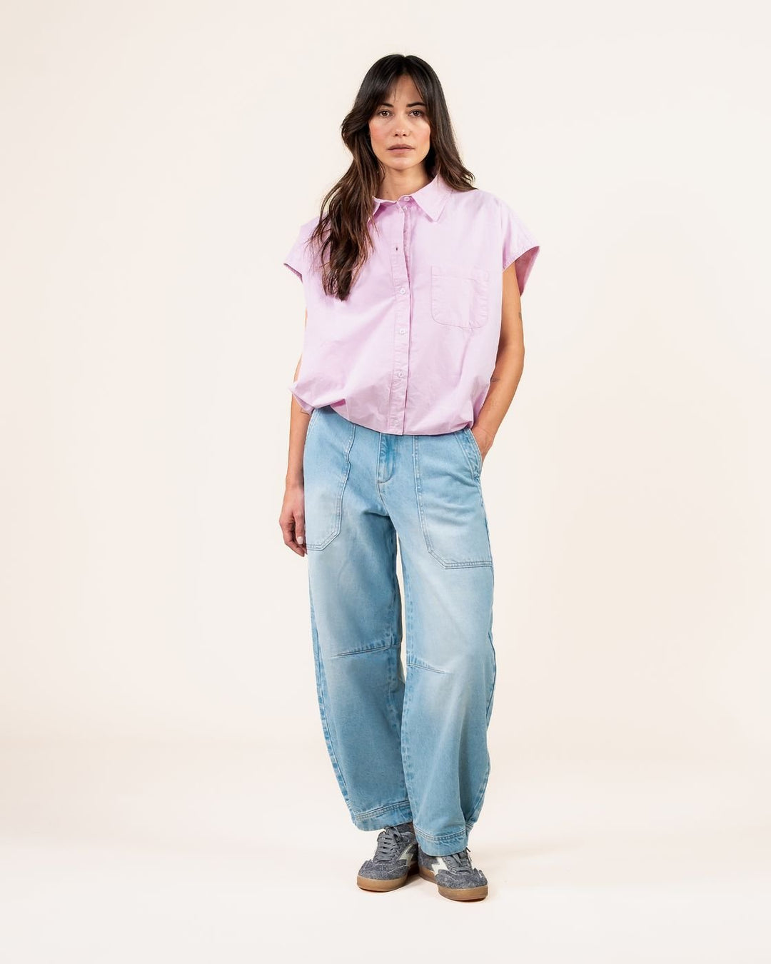 Kuyichi - Dilek Mouwloze Blouse - Light Pink