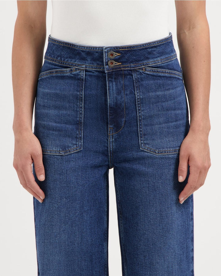 Kuyichi - Farrah Worker High Waist Wide Leg - Faded Blue