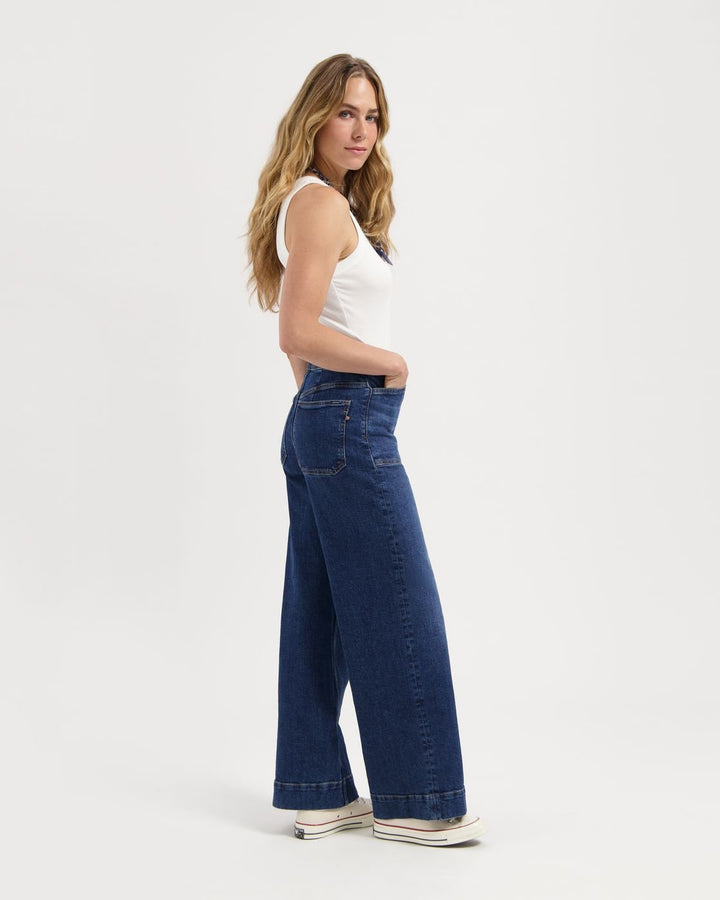 Kuyichi - Farrah Worker High Waist Wide Leg - Faded Blue