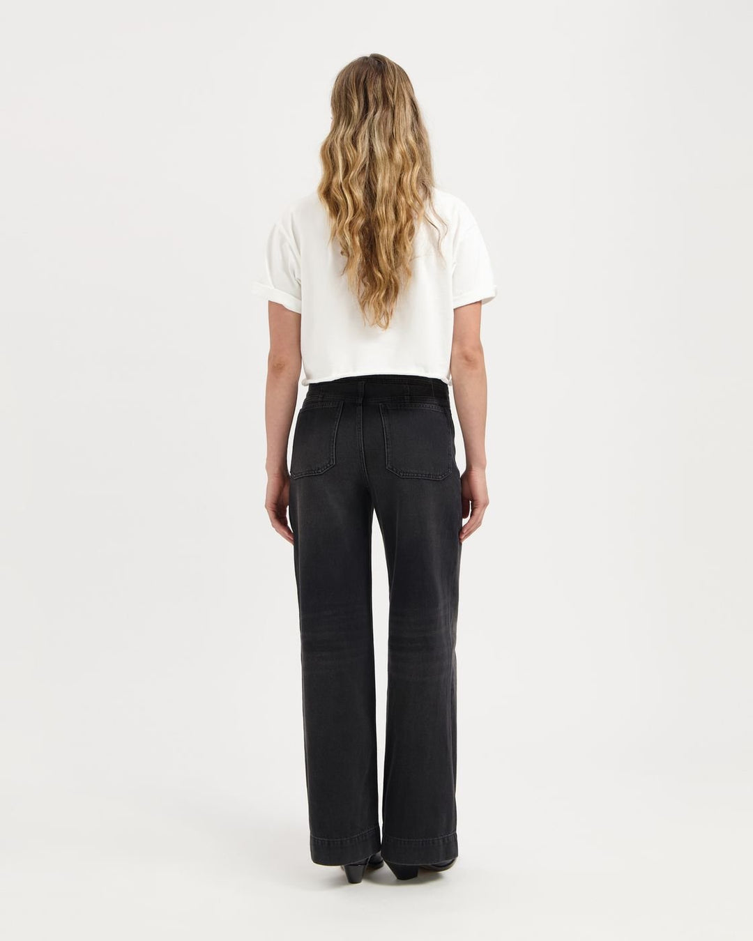Kuyichi - Farrah Worker High Waist Wide Leg - Smoky Noir