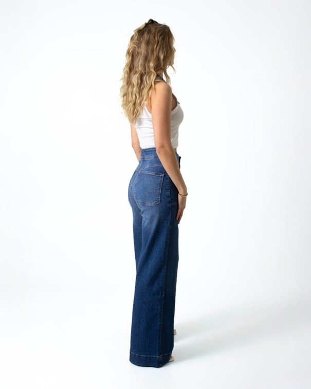 Kuyichi - Farrah Worker High Waist Wide Leg - Ocala Blue