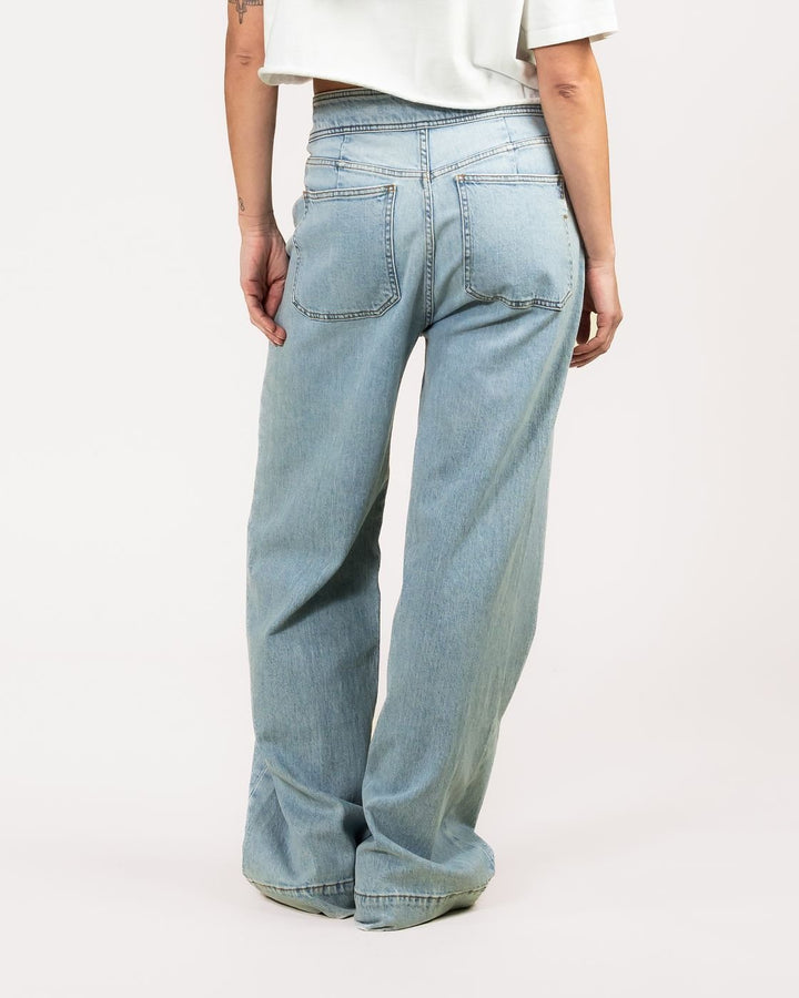 Kuyichi - Farrah Worker High Waist Wide Leg - Steel Blue