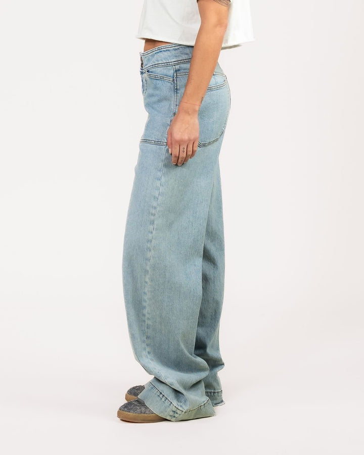 Kuyichi - Farrah Worker High Waist Wide Leg - Steel Blue