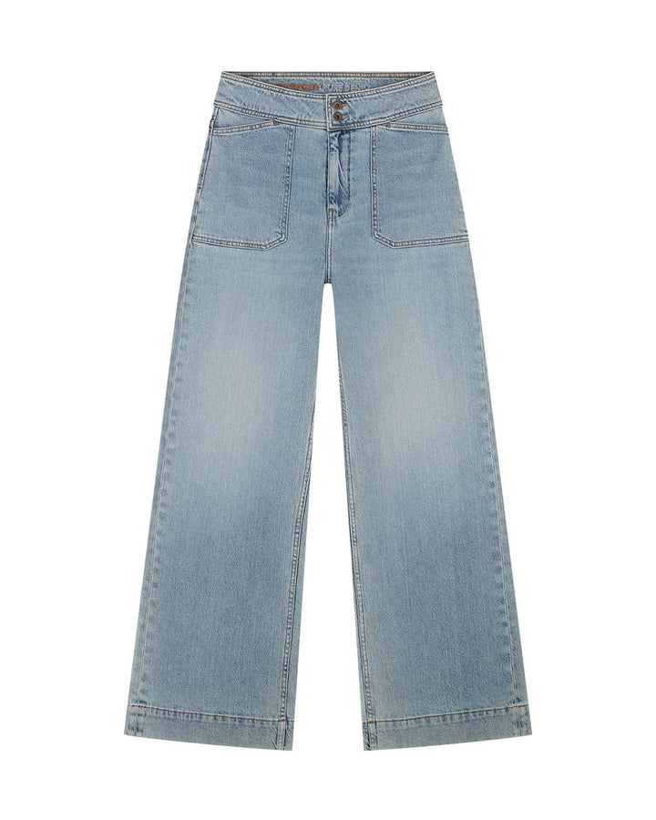 Kuyichi - Farrah Worker High Waist Wide Leg - Steel Blue