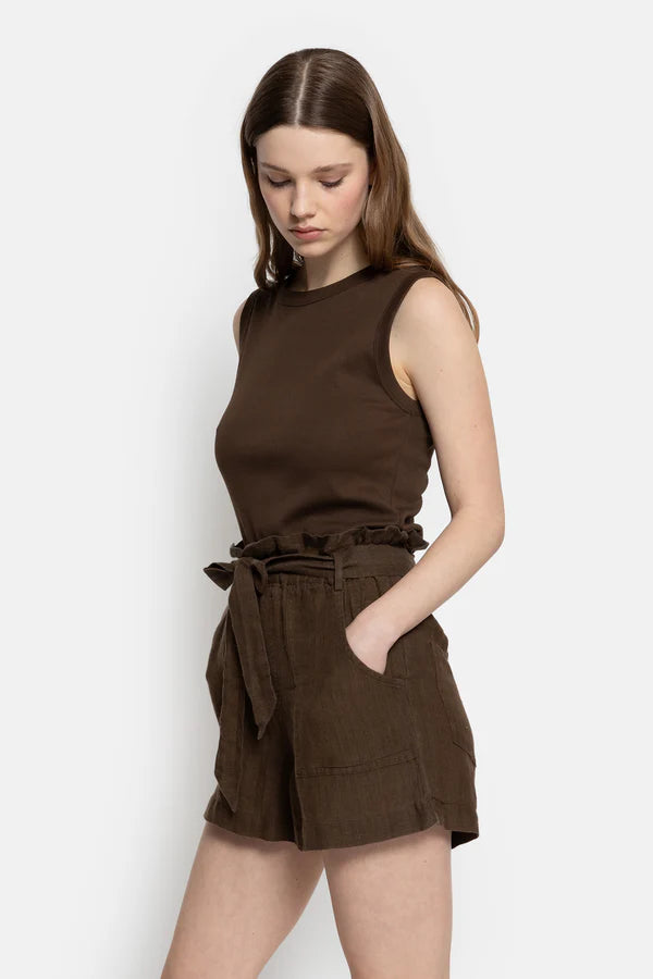 Âme Antwerp - Lilla Linnen Korte Broek - Brown