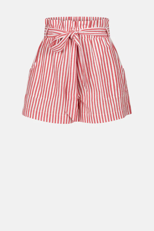 Âme Antwerp - Lilla Linnen Korte Broek - Red/White