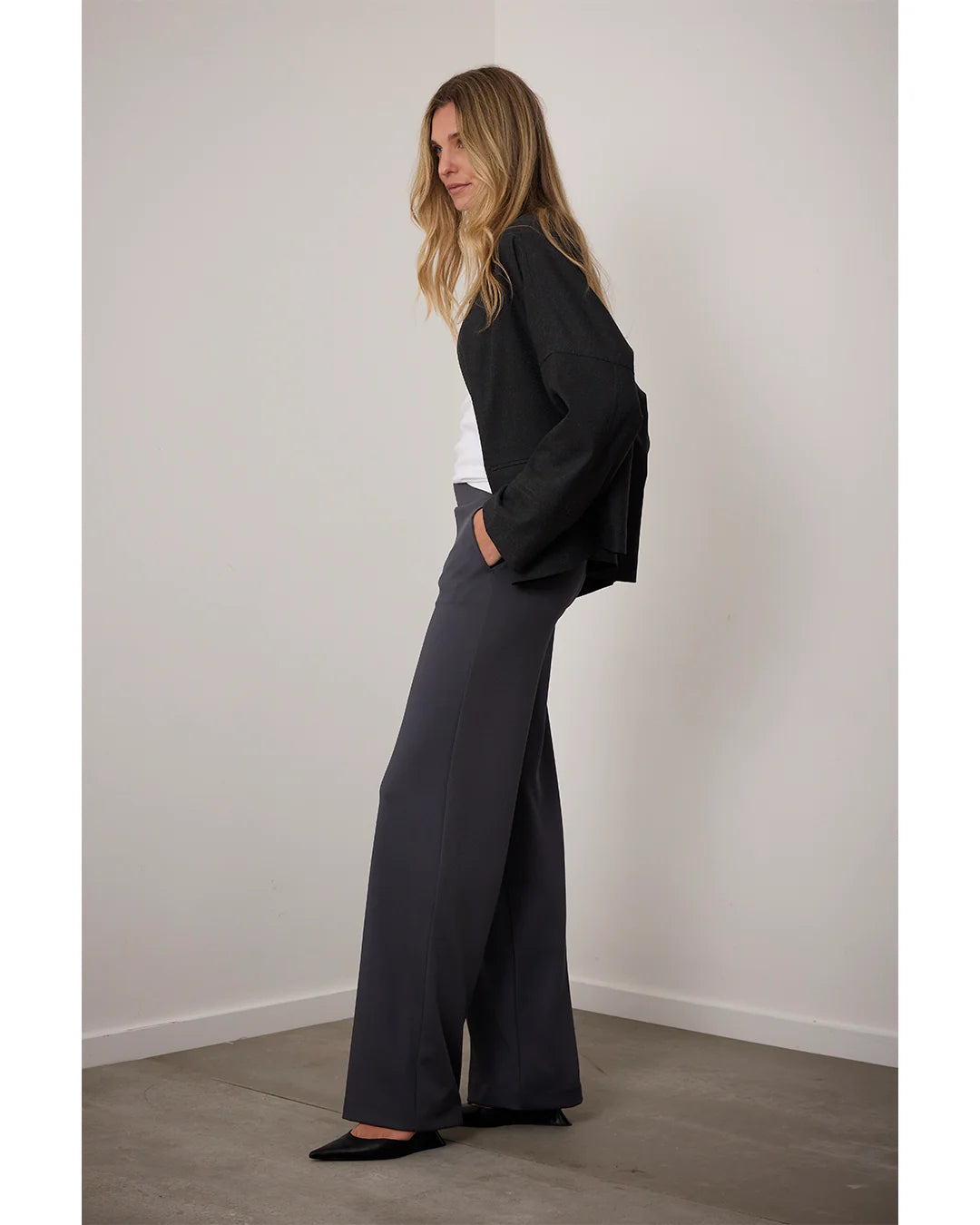 Corel Amsterdam - Lily Wide Pants - Antraciet