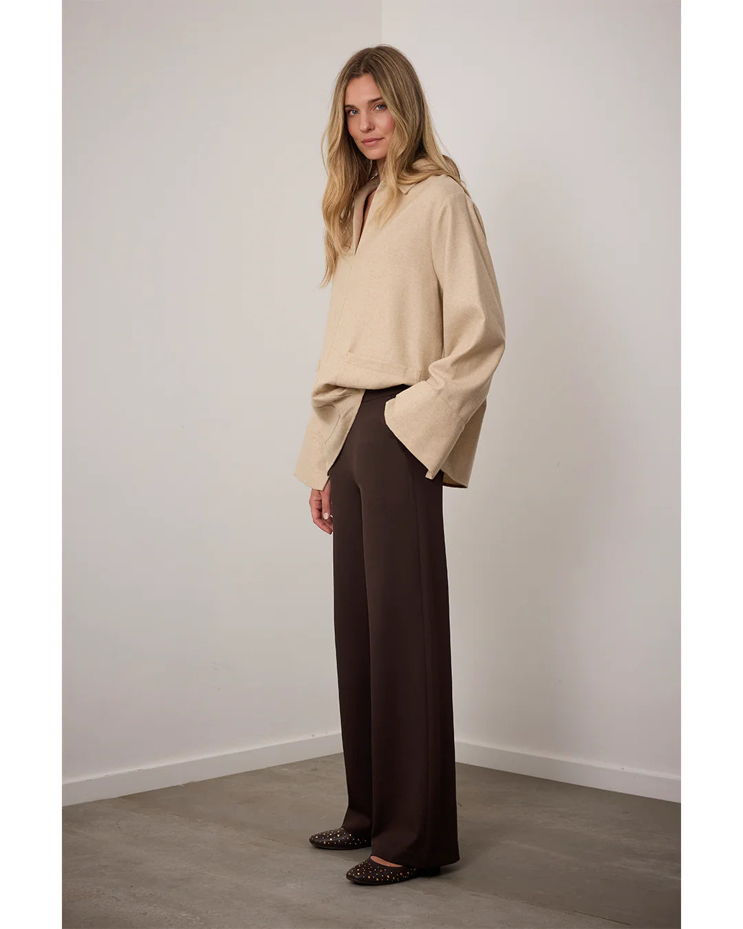 Corel Amsterdam - Lilly Wide Pants - Bruin – Blauwehand1652