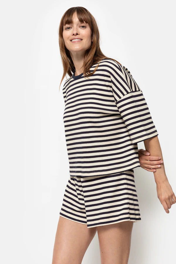 Âme Antwerp - Nash Korte Broek - Blue/Ecru