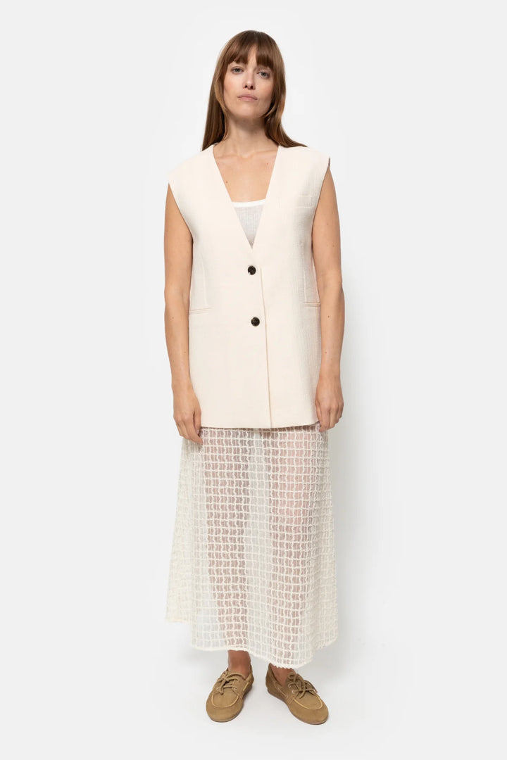 Âme Antwerp - Noble Sleeveless Gilet Blazer - Ecru