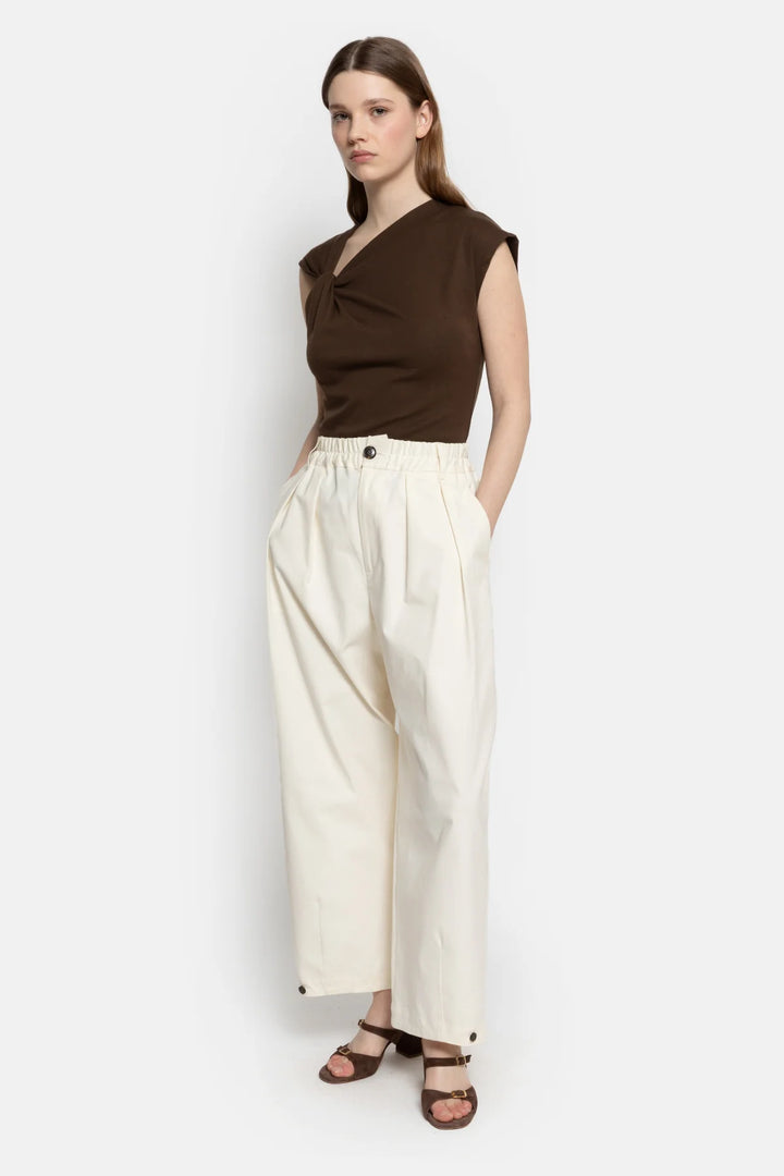 Âme Antwerp - Nurcia T-Shirt met Knoop - Brown