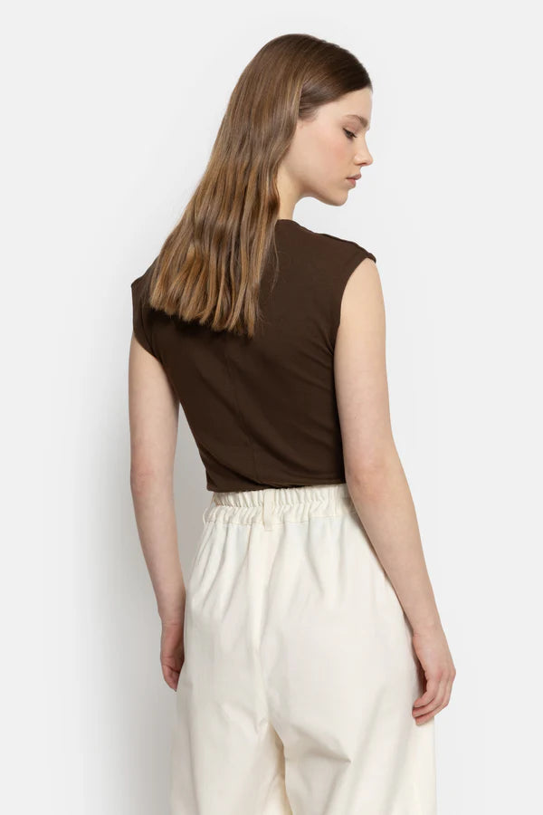 Âme Antwerp - Nurcia T-Shirt met Knoop - Brown