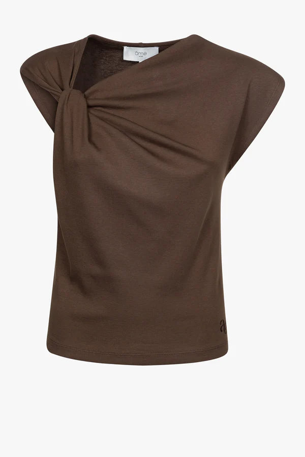 Âme Antwerp - Nurcia T-Shirt met Knoop - Brown