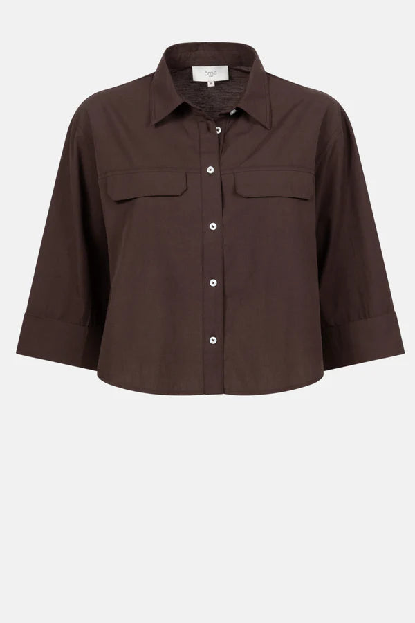 Âme Antwerp - Odile Cropped Blouse - Bruin