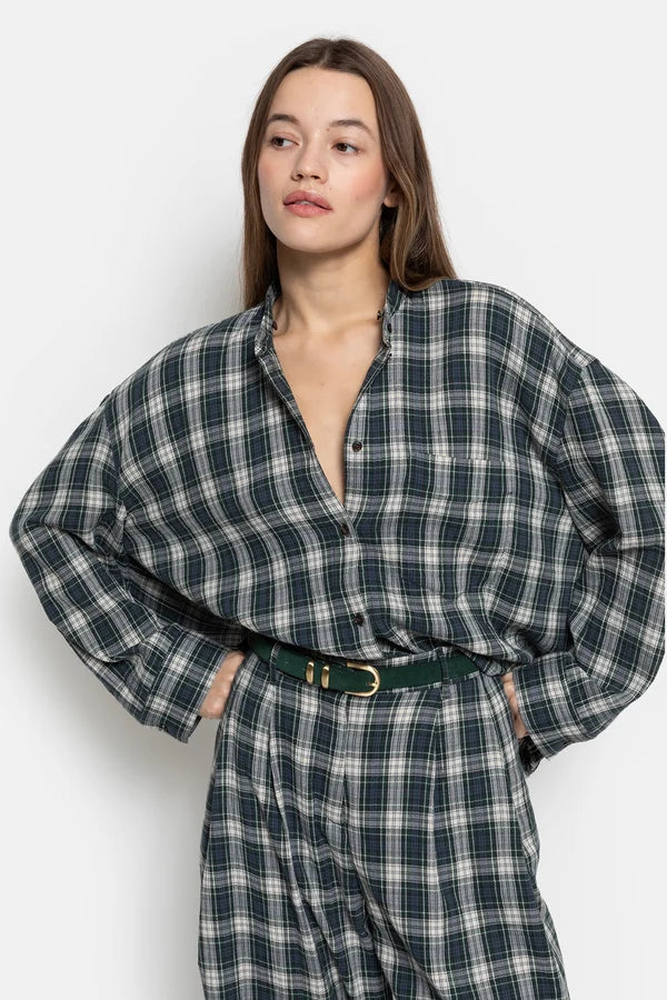 Âme Antwerp - Oops Blouse - Blauw/Groen geblokt