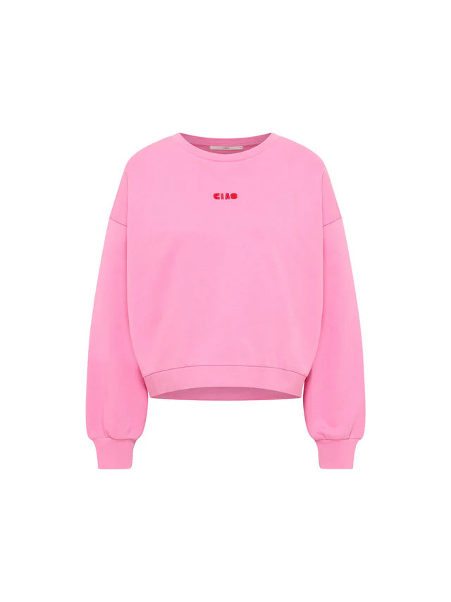 Lanius - Statement Sweatshirt - Bright Orchid