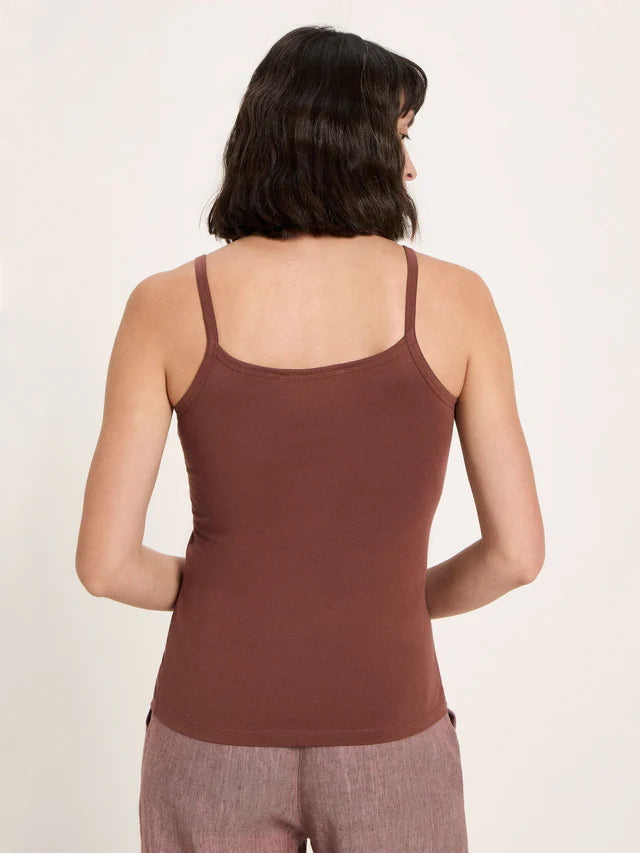 Lanius - Tank Top van Katoen - Dark Mocha
