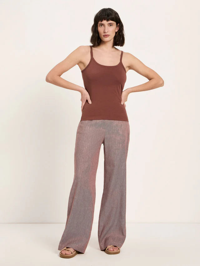 Lanius - Tank Top van Katoen - Dark Mocha