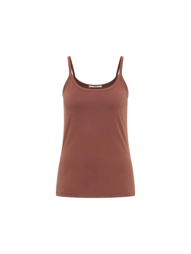 Lanius - Tank Top van Katoen - Dark Mocha