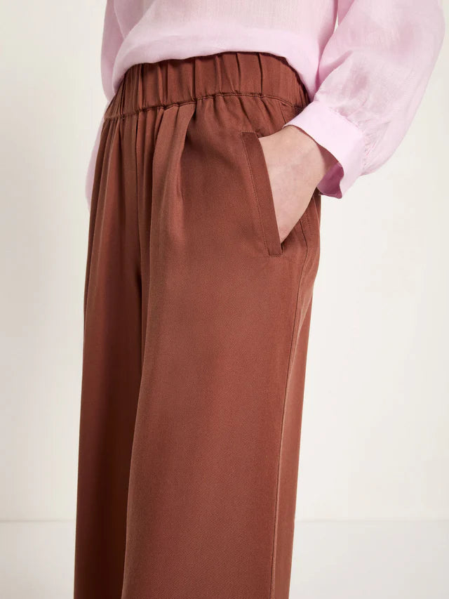 Lanius - Wijde broek van TENCEL - Mocha