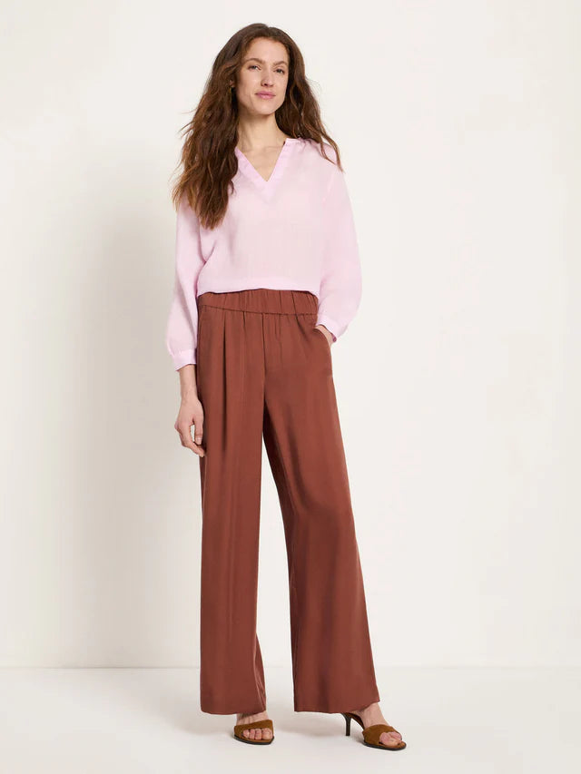 Lanius - Wijde broek van TENCEL - Mocha