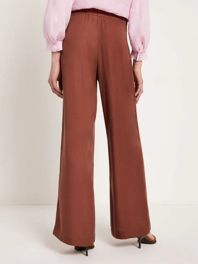 Lanius - Wijde broek van TENCEL - Mocha