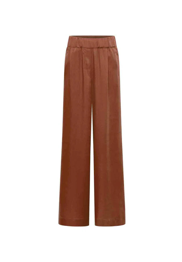 Lanius - Wijde broek van TENCEL - Mocha