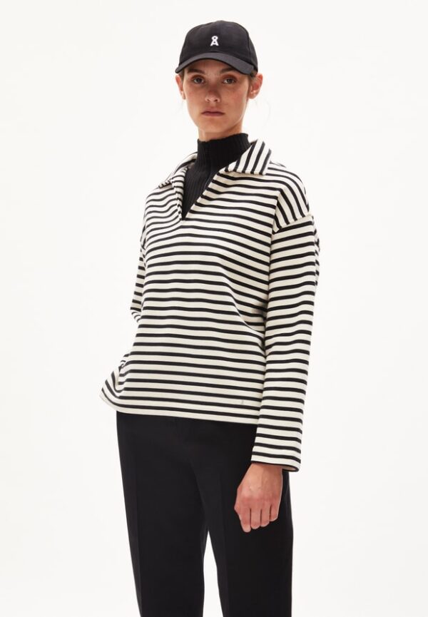 Armed Angels Sweater Nairaa stripe undyed black