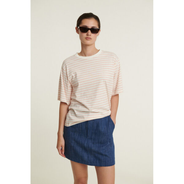 Basic Apparel - Raja Stripe Tee - Grenade Whisper White