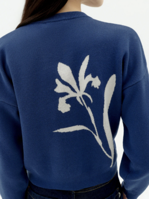 Thinking Mu - Sweater Philis - Cobalt Flower