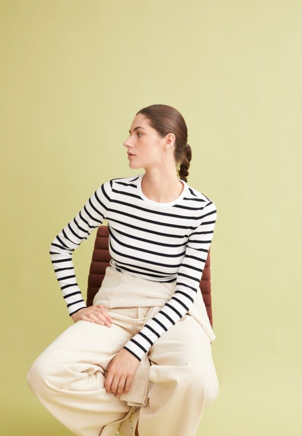Armed Angels - Top Maya Stripes - White Black