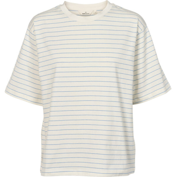 Basic Apparel - Raja Stripe Tee - Quiet Harbor Whisper White
