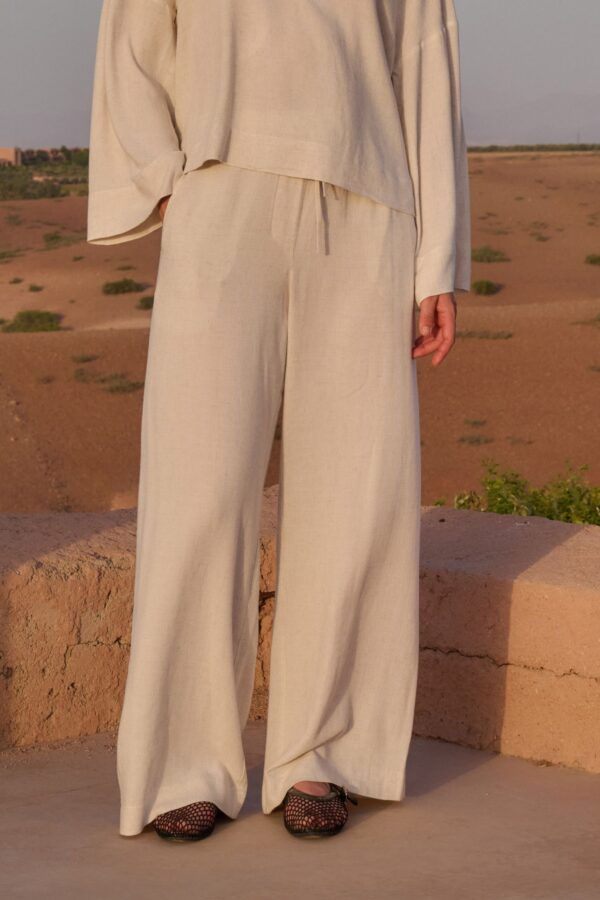 Club l'Avenir - Viscose/Linnen broek Celeste'Cl - Natural Sand