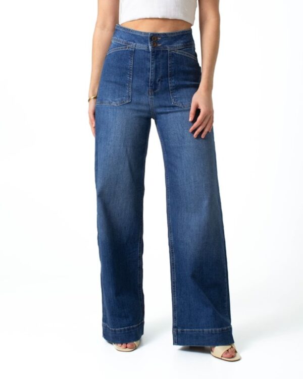 Kuyichi - Farrah Worker High Waist Wide Leg - Ocala Blue
