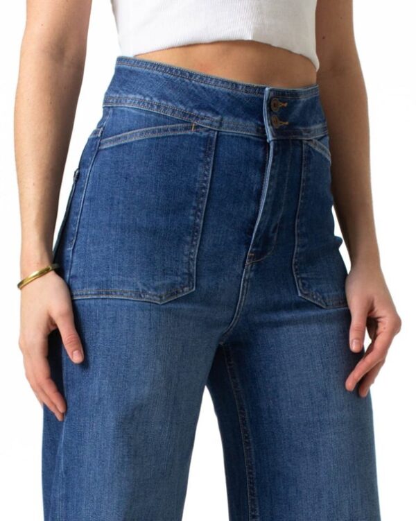 Kuyichi - Farrah Worker High Waist Wide Leg - Ocala Blue