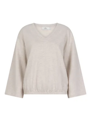 Ruby Tuesday - Iibere V-neck Sweat - Light Beige Melange