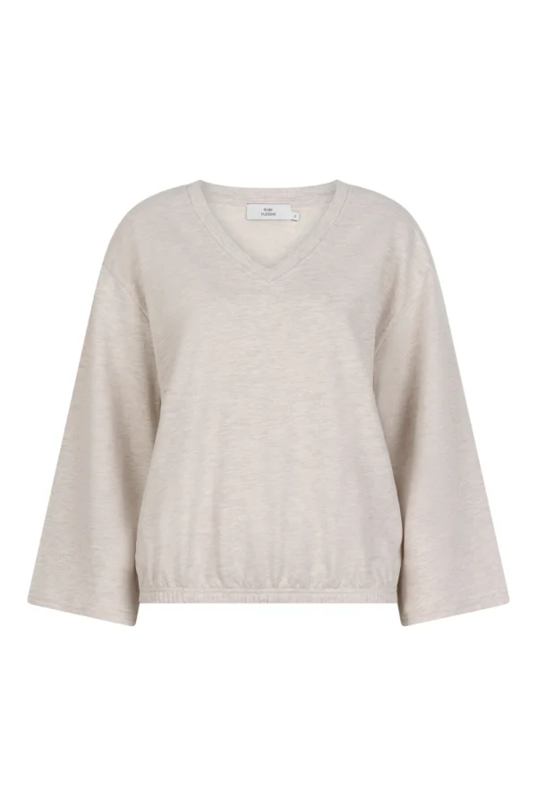 Ruby Tuesday - Iibere V-neck Sweat - Light Beige Melange