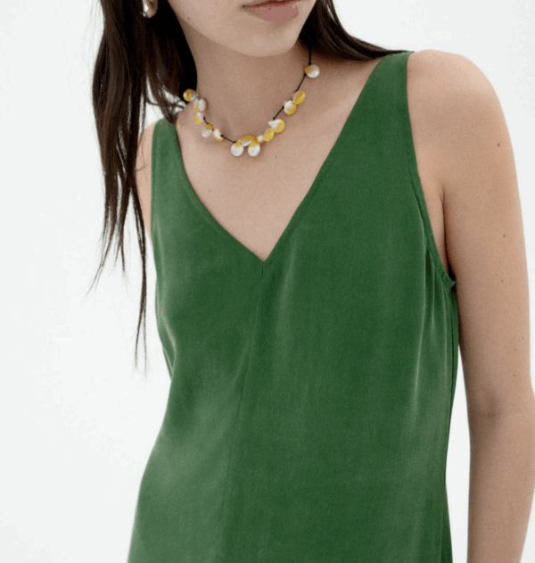 Thinking Mu - Jurk Sade - Green Dill