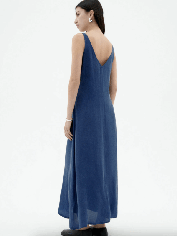 Thinking Mu - Jurk Sade - Blue Cobalt