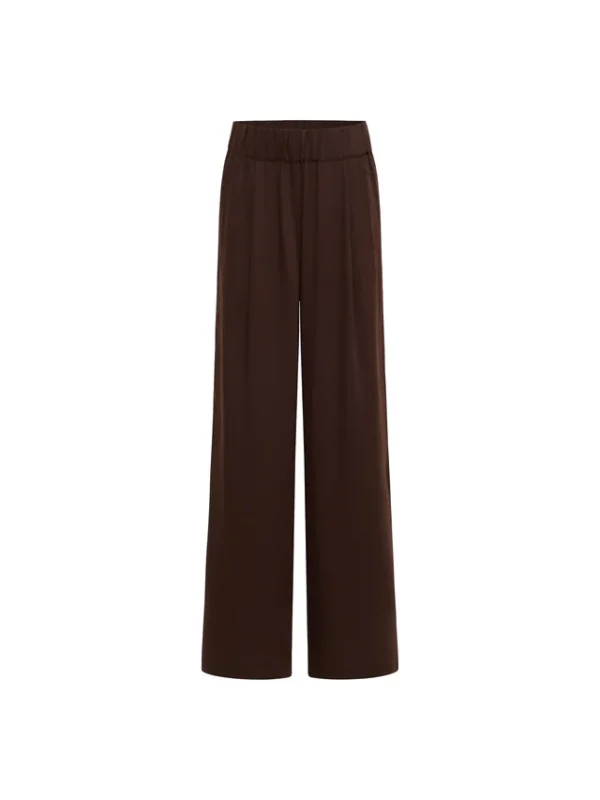Lanius - Wijde broek van TENCEL - Dark Brown