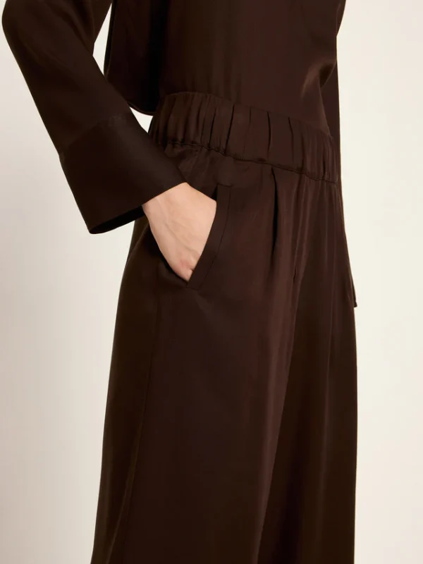 Lanius - Wijde broek van TENCEL - Dark Brown - Afbeelding 3