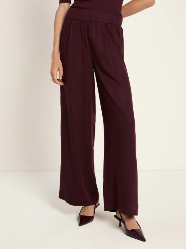 Lanius - Wijde broek van TENCEL - Bordeaux
