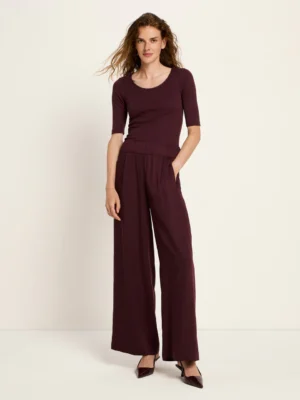 Lanius - Wijde broek van TENCEL - Bordeaux