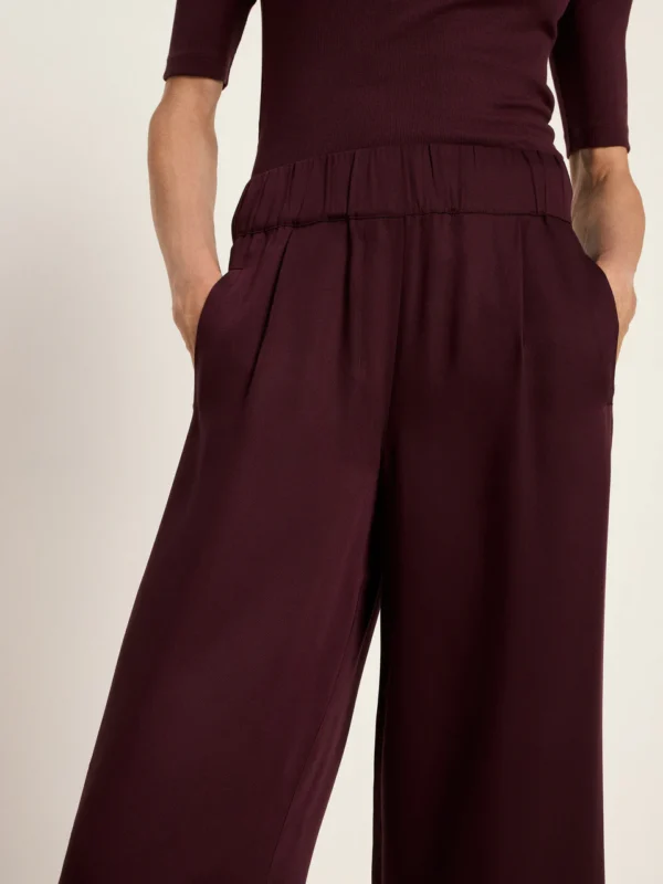 Lanius - Wijde broek van TENCEL - Bordeaux