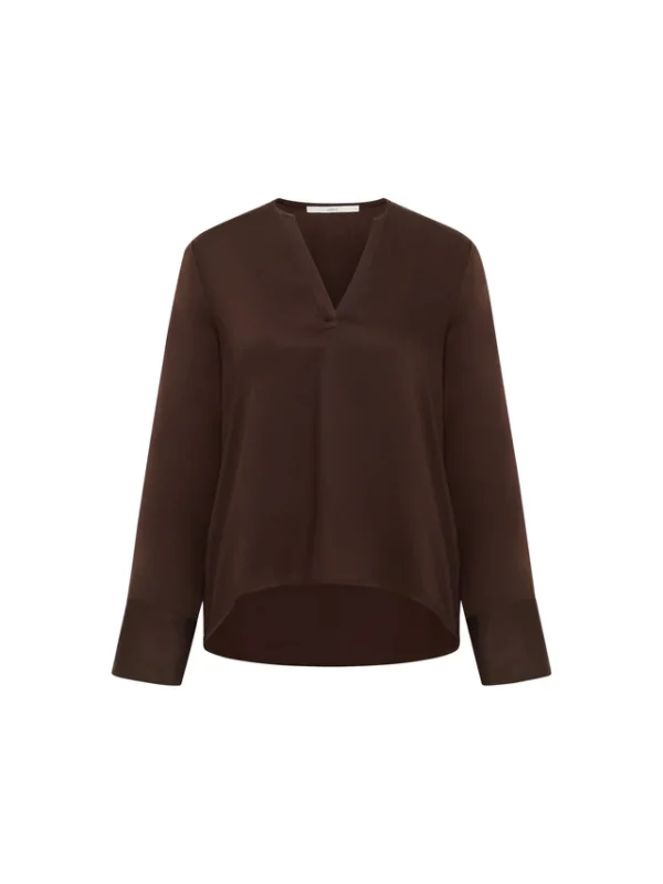 Lanius - Blouse van TENCEL - Dark Brown