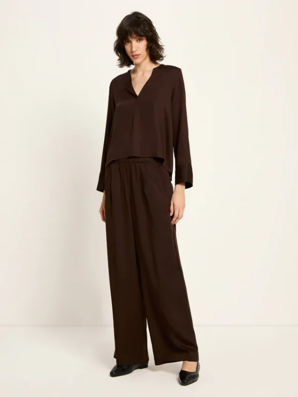 Lanius - Blouse van TENCEL - Dark Brown
