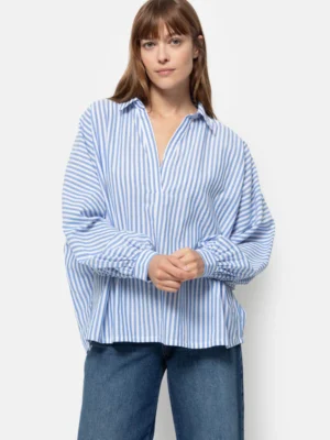 Âme Antwerp - Madonna Polo Shirt - White Blue Stripes
