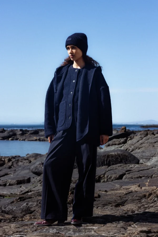 Âme Antwerp - Kenji Wooly Hoodie Jacket - Navy Blue