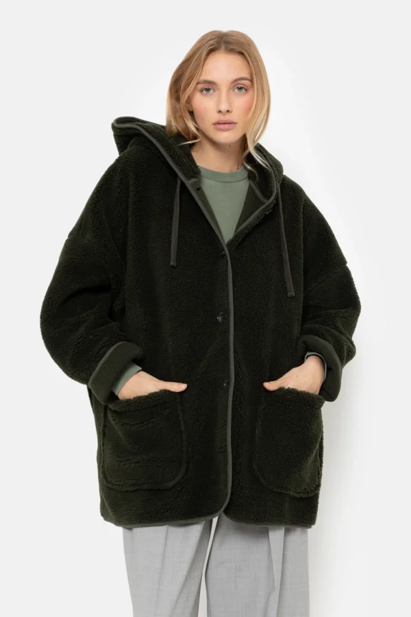 Âme Antwerp - Kenji Teddy Hoodie Jacket - Dark Green